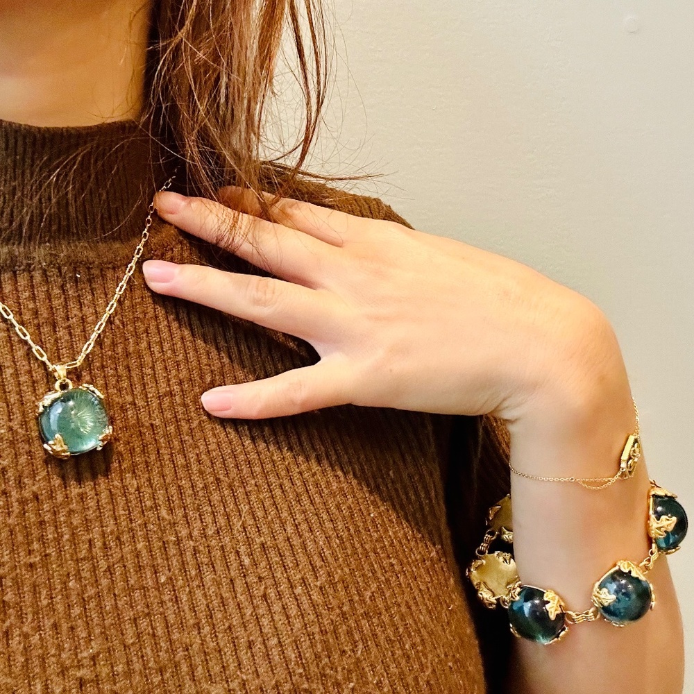 A Real Private Collection Jewelry ❤️ Unique French Turquoise Glaze Neckl…